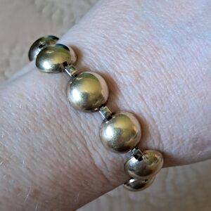 Vintage 14kt over Sterling Silver Symmetalic Half Sphere Bubble Bracelet